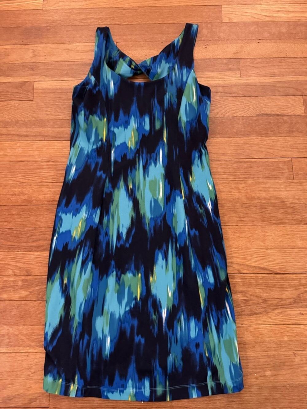Eddie Bauer Women's Blue Abstract Knee Length Sleeveless Sheath Dress Sz S
b92